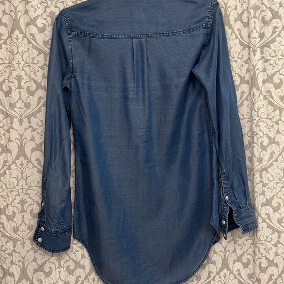 A.n.d eawy womens denim long sleeve half button top - Picture 5 of 5